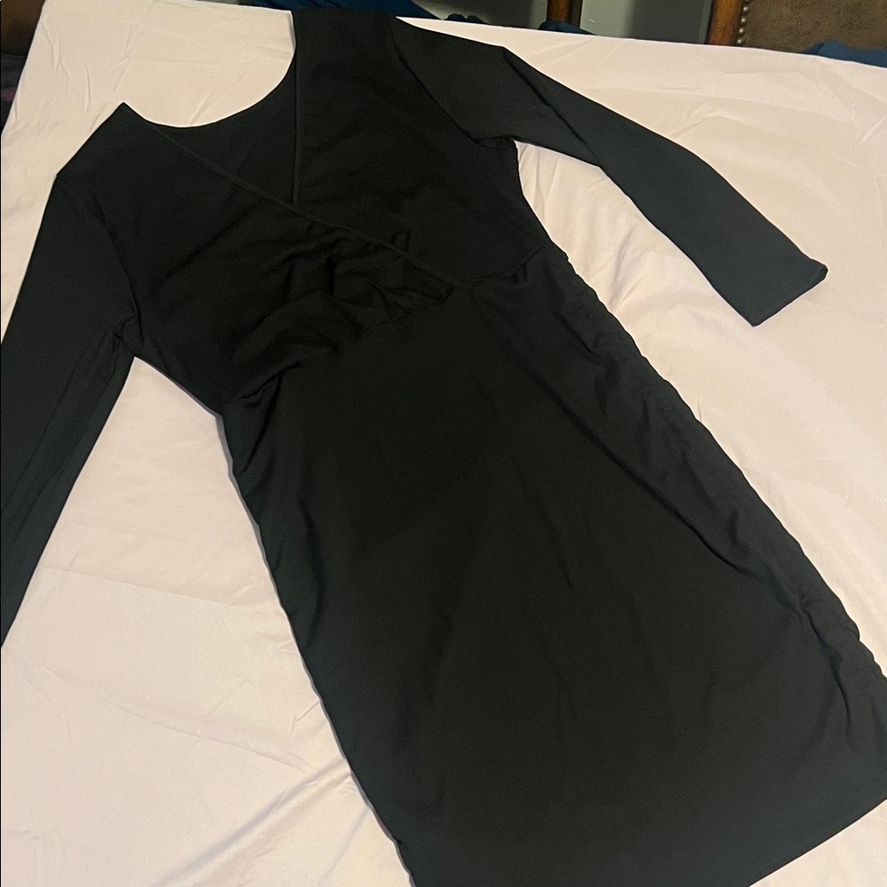 SHEIN Classic Black Long Sleeve Dress